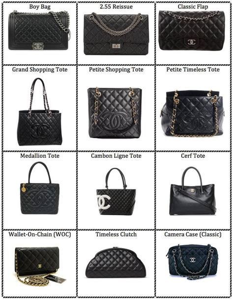 chanel handbags names|different types of chanel bags.